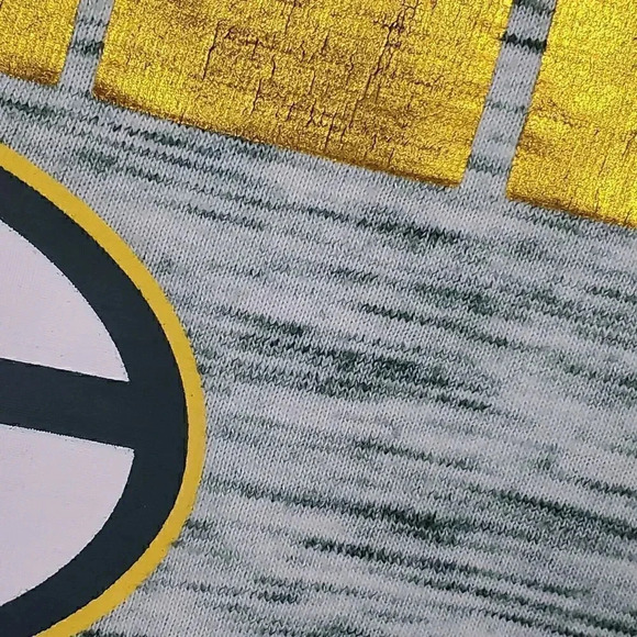 Women’s NFL Green‎ Bay Packers Football Logo SZ S Small Ringer Tee Gold Stripes - Picture 3 of 12